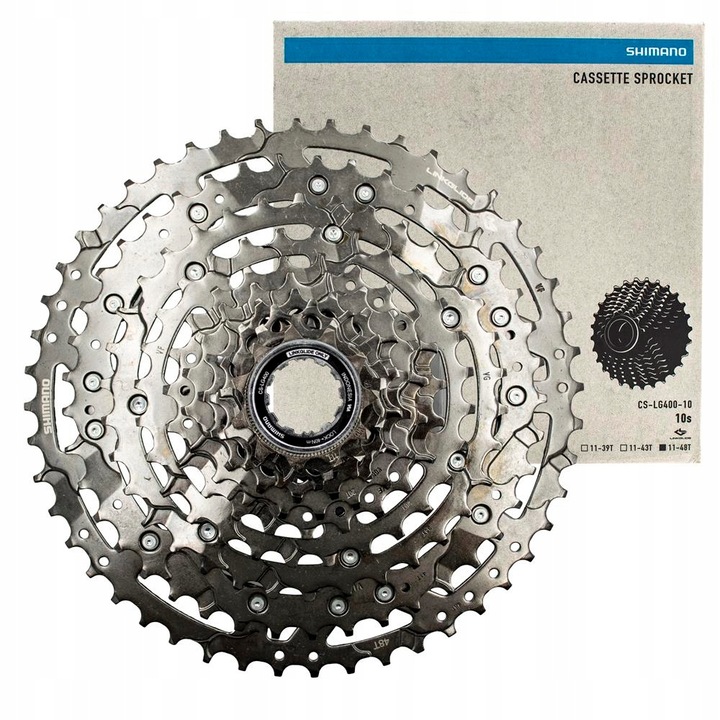 Kazetta, Shimano CS-LG400, 10 sebességes, 11-48, Linkglide, 670g, Grafit