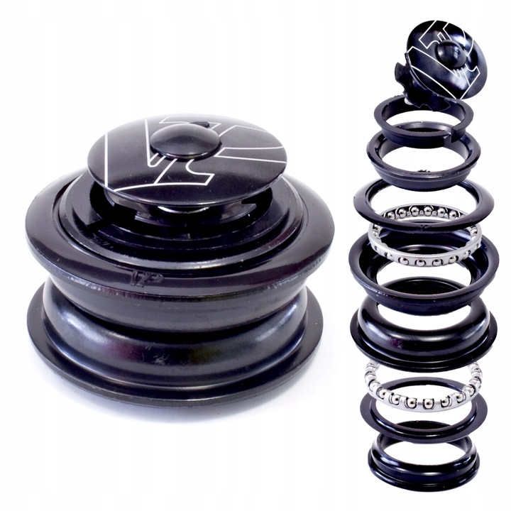 Cuvete bicicleta VP A68, 28.6x44x30mm, set, negru, otel/aluminiu