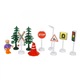 KidProtect® Lightning Express Електрическа играчка Влакова верига за деца, със звуци, магнит, конфигурации на вериги, 4 коли, пътни знаци, 67 части