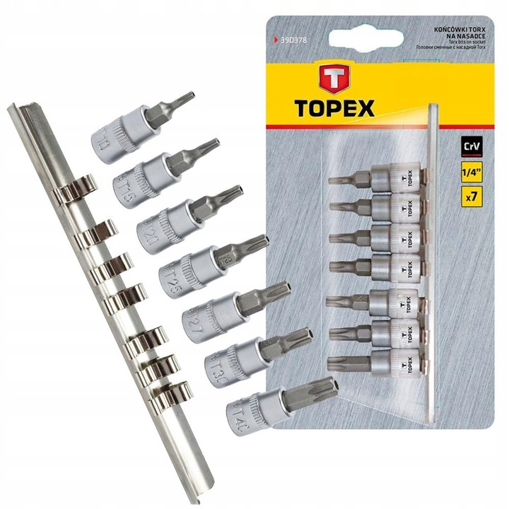 Torxbitkészlet 7db, T10-39
