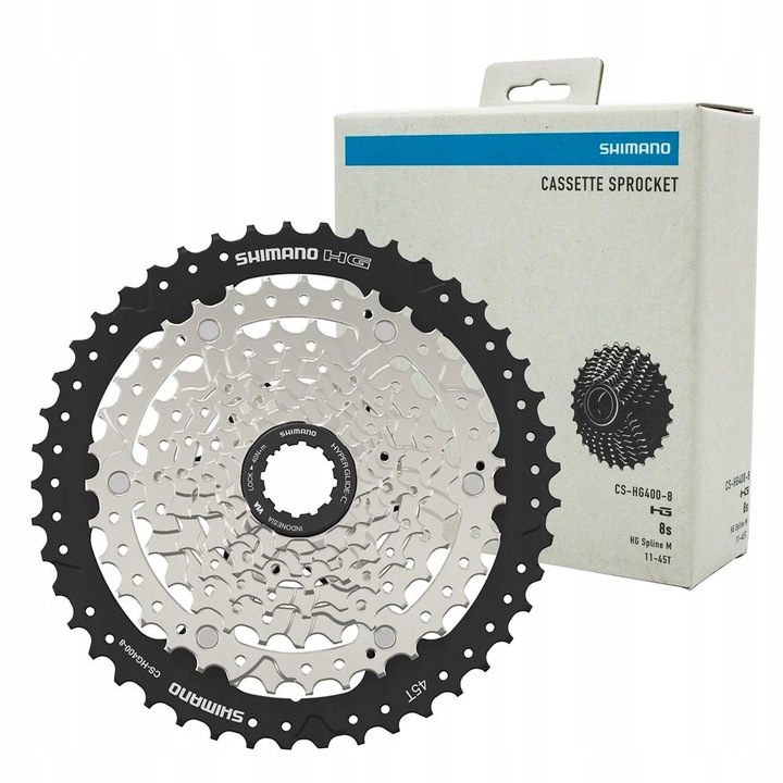 Fogaskoszorú, Shimano CS-HG400, acél, 11-45T, ezüst/fekete