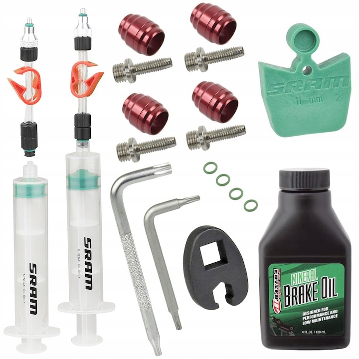 Set de racire pentru frane Sram Mineral Oil Bleed Kit, 2 seringi, ulei mineral 120 ml