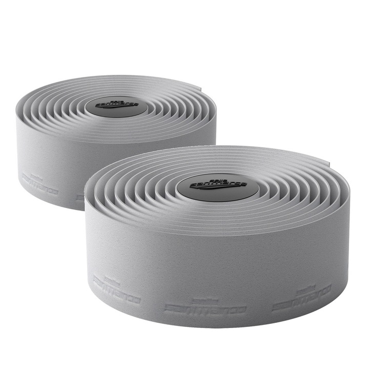 Banda pentru ghidon Selle San Marco Dynamic, 2,5 mm, gri deschis, 2 x 185 cm + 2 x 10 cm