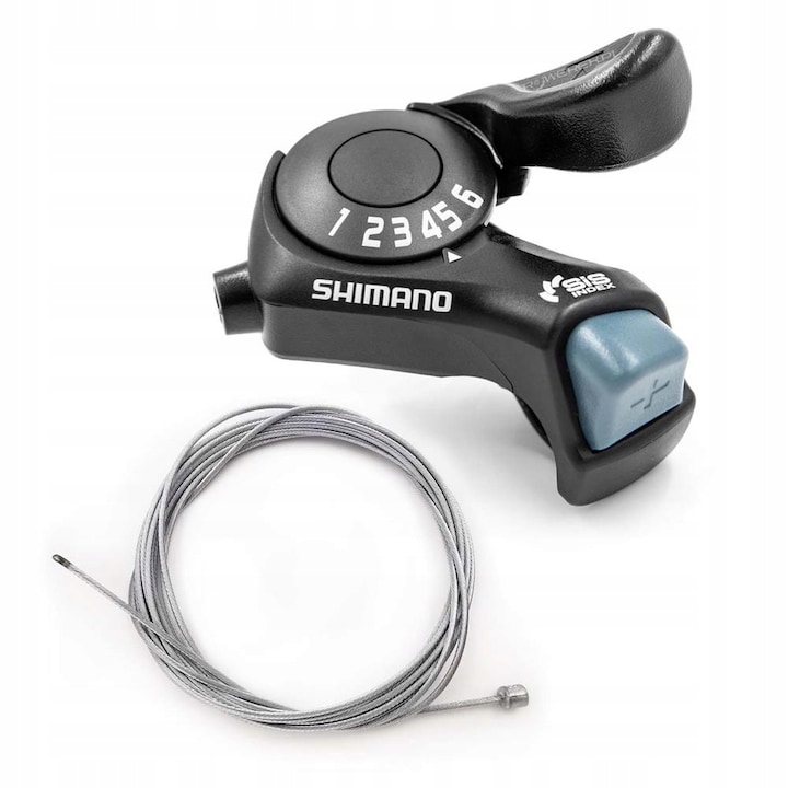 Maneta schimbator Shimano, 6 viteze, dreapta, sistem indexat, negru