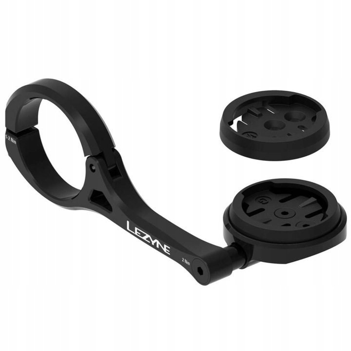 Lezyne GPS előre tartó, Garmin/Wahoo számítógépekhez, fekete, 31,8 mm