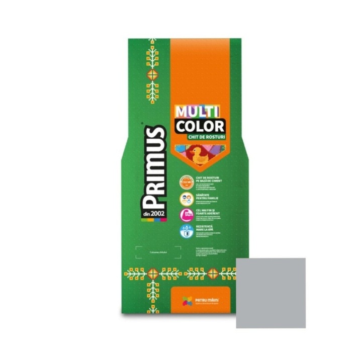 Фугираща смес за плочки и под Primus Multicolor, B64 опушено сиво, интериор / екстериор, 2 кг