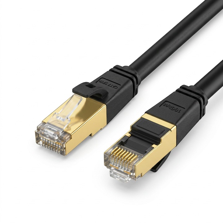 Patchcord SFTP RJ45-RJ45 Cat.7, LSZH, 1m, negru - EMTEX