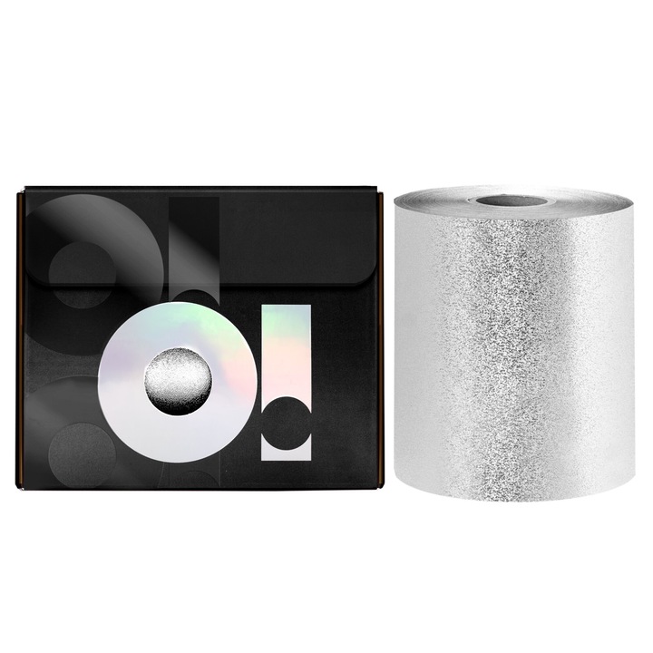 Folie de aluminiu pentru tratament de coafura, gofrata, rola, culoare argintie, 100 metri
