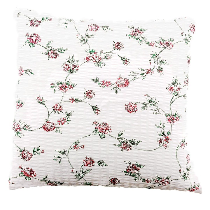 Feta de perna din bumbac 40x40 white pink bouquets