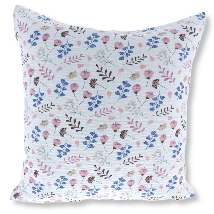 Feta de perna din bumbac 50x60 alb roz bej auriu aruncare florala