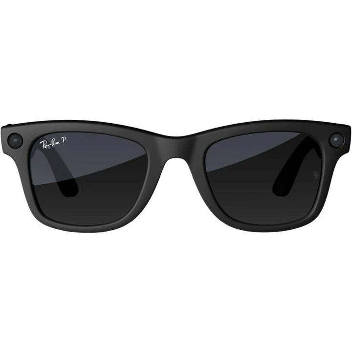 Смарт очила Ray-Ban Meta Wayfarer, размер L, 32 GB памет, 12MP камера, 5 микрофона, високоговорители, Wifi 6, Meta AI, големи, градиентно-графитно-поляризирани, матово черно