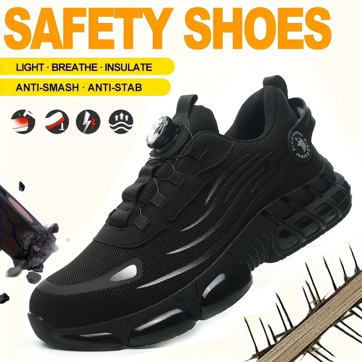 Csipke nélküli, ütés- és szúrásálló biztonsági cipő EU 43