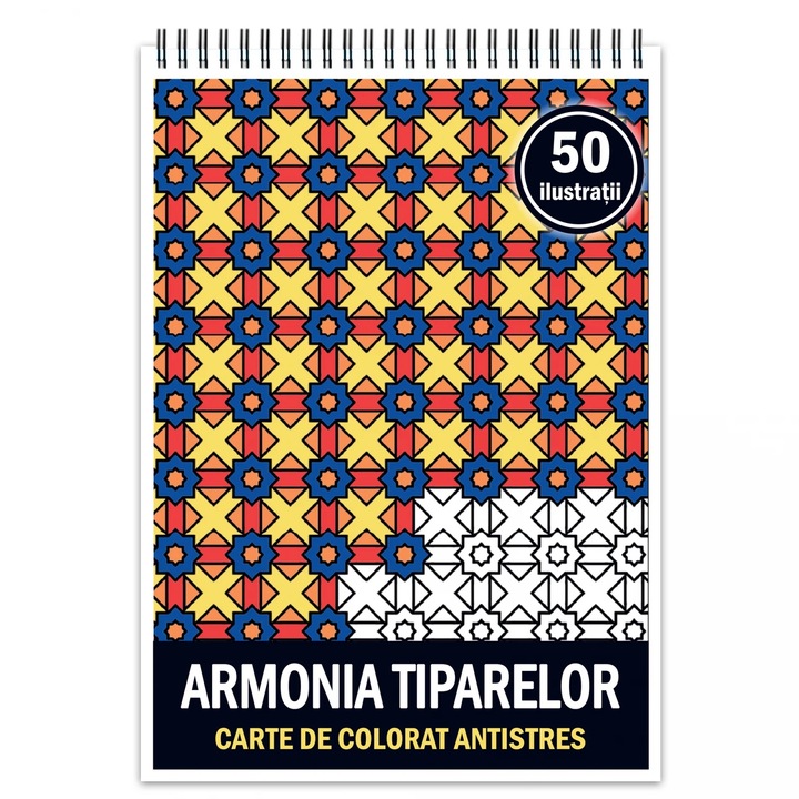 Антистрес книга за оцветяване, 50 илюстрации Harmony of Patterns