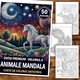 Carte de colorat antistres, 50 de ilustratii Animale Mandala - Editia Premium - Volumul II