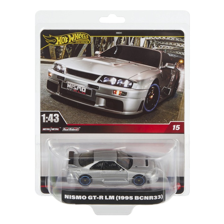Hot Wheels Премиум кола - Real Riders Поп култура, 1995 Nismo GT-R LM BCNR33, 1:43