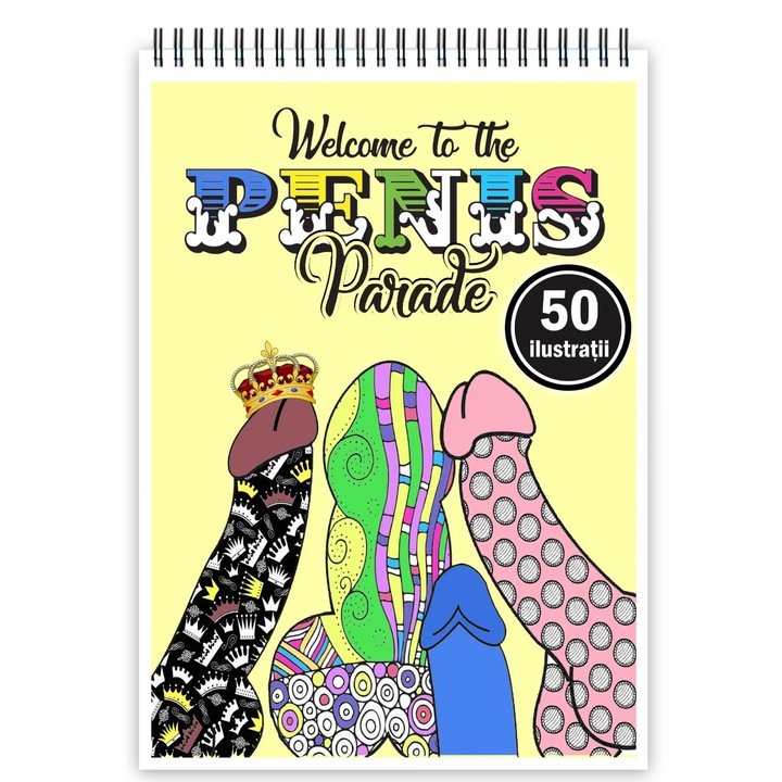 Книжка за оцветяване, 50 илюстрации, Пениси, 106 страници, формат А5
