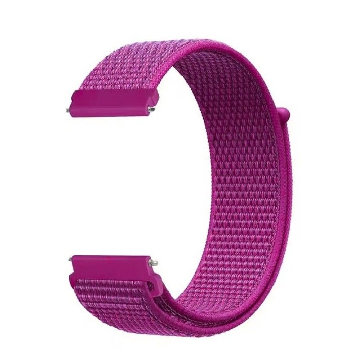 Nylon szíj kompatibilis a Huawei Watch GT2 2E GT3 GT4 GT5 GT 2 3 4 5 46mm 48mm Pro, Samsung Galaxy Watch 46mm, Watch 3 45mm, Gear S3 Classic / Frontier, légáteresztő, állítható, nylon textil anyaggal, 22mm, lila