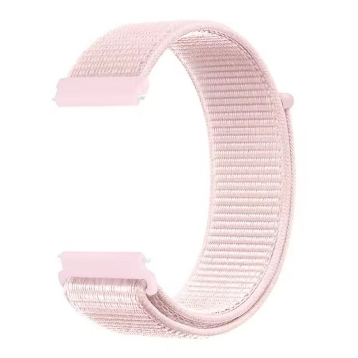 Найлонова каишка, съвместима с Huawei Watch GT2 2E GT3 GT4 GT5 GT 2 3 4 5 46 mm 48 mm Pro, Samsung Galaxy Watch 46 mm, Watch 3 45 mm, Gear S3 Classic / Frontier, дишаща, регулируема, найлонов текстилен материал, 22 mm, розов