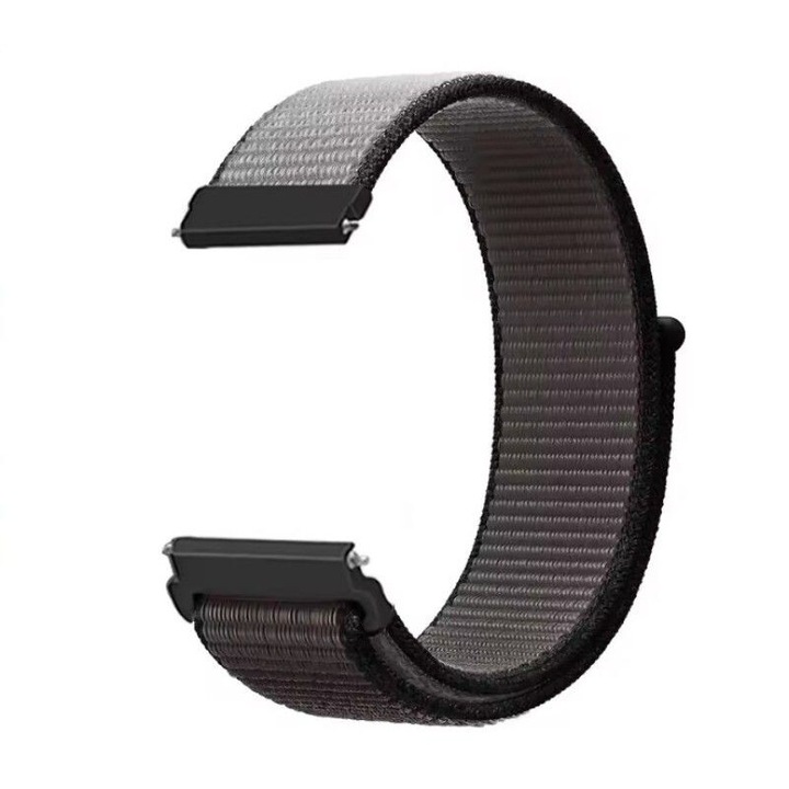 Nylon szíj kompatibilis a Huawei Watch GT2 2E GT3 GT4 GT5 GT 2 3 4 5 46mm 48mm Pro, Samsung Galaxy Watch 46mm, Watch 3 45mm, Gear S3 Classic / Frontier, légáteresztő, állítható, nylon textil anyaggal, 22 mm, szürke