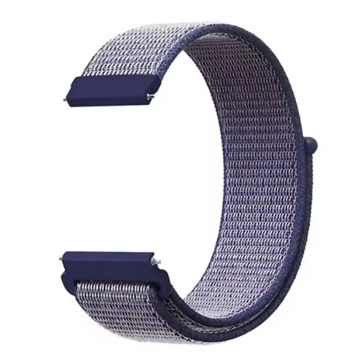 Curea nylon compatibila cu Huawei Watch GT2 2E GT3 GT4 GT5 GT 2 3 4 5 46mm 48mm Pro, Samsung Galaxy Watch 46mm, Watch 3 45mm, Gear S3 Classic / Frontier, respirabila, ajustabila, material textile din nailon, 22mm, bleumarin