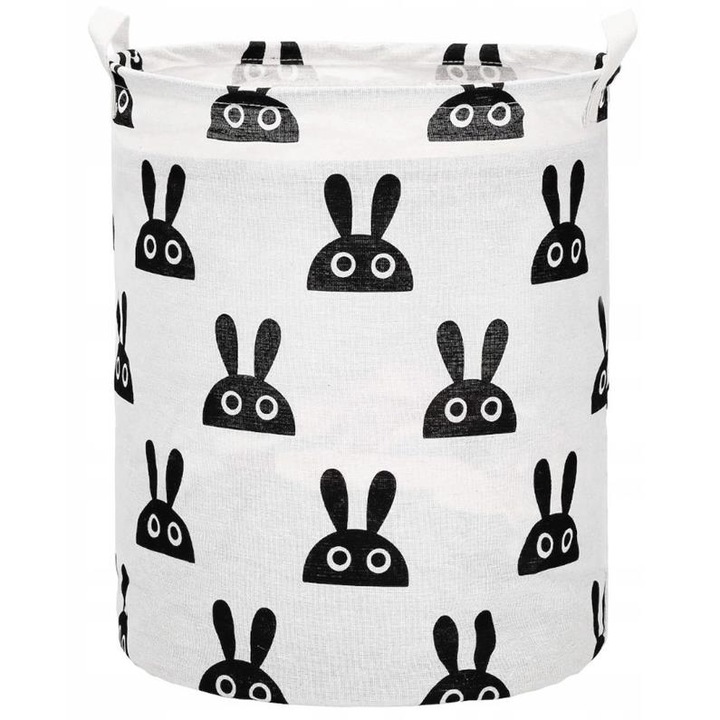 Nobo Kids összecsukható tárolókosár, játék- és szennyestartó rendszerező, 35x35x45cm, nyuszi mintás, 55l