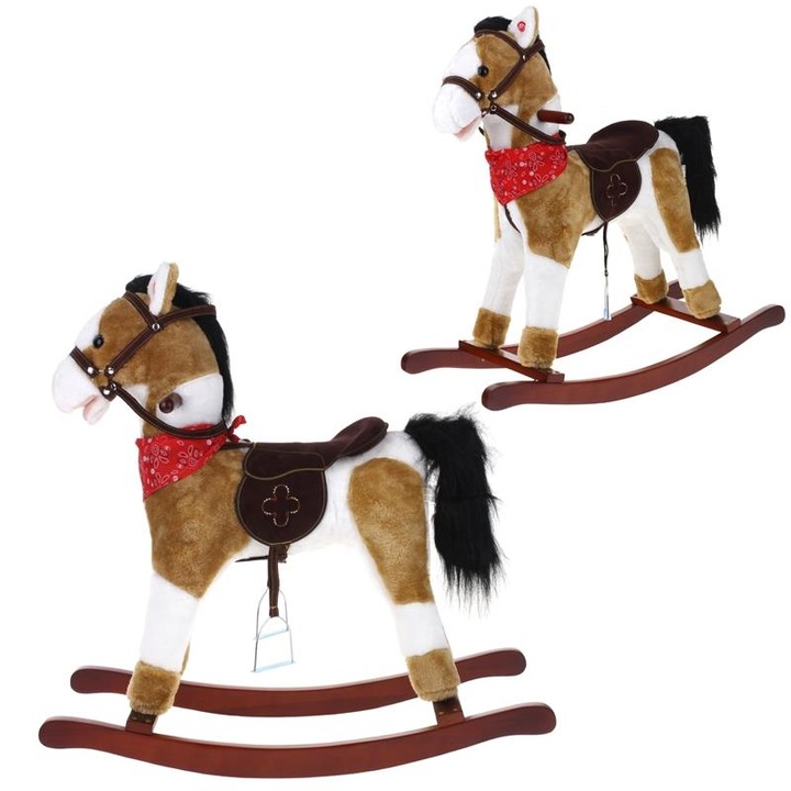 Gyerek hintaszék, Nobo Kids, görgőkön, valósághű hangokkal, 67x30x19cm, bézs