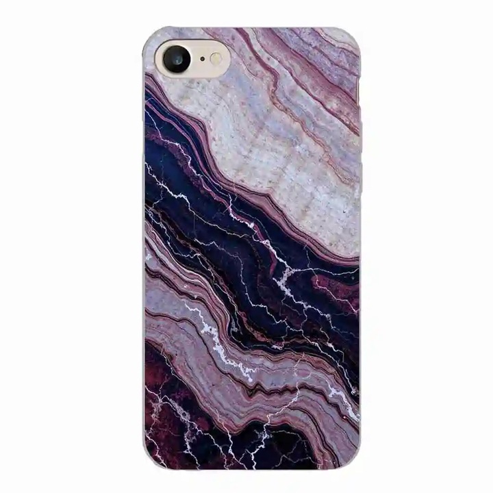 Husa compatibila cu Apple iPhone 7, iPhone 8, iPhone SE 2020 Silicon Gel Tpu Model Amethyst Sand Marble