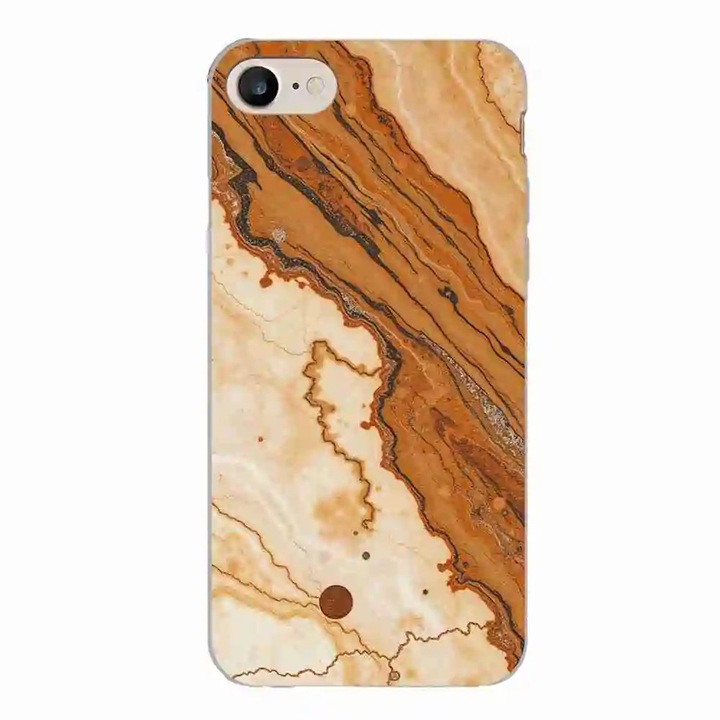 Husa compatibila cu Apple iPhone 7, iPhone 8, iPhone SE 2020 Silicon Gel Tpu Model Caramel Marble Dream