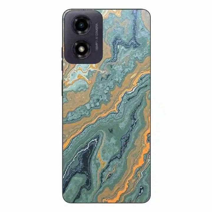 Калъф, съвместим с Motorola Moto G24 Silicone Gel Tpu Model Forest Flame Marble