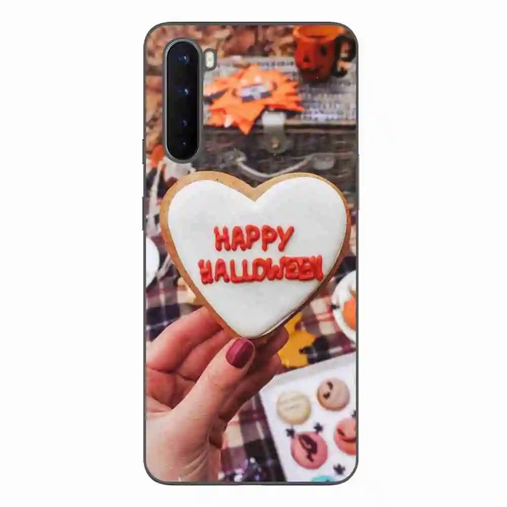 Калъф, съвместим с OnePlus Nord Silicon Gel Tpu Pattern Happy Halloween Cookies