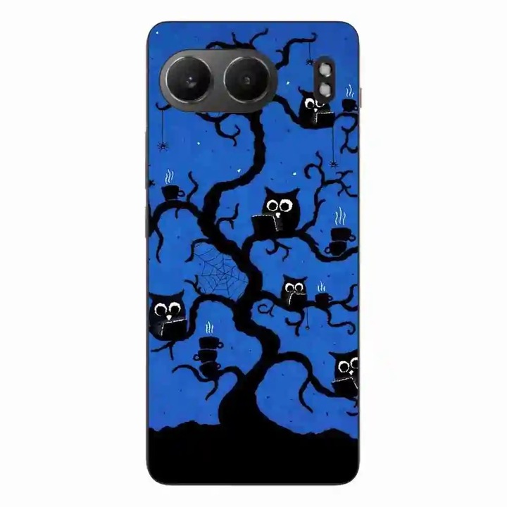 Tok kompatibilis a OnePlus Nord 4 szilikon gél Tpu mintás Halloween Tree Owls termékkel