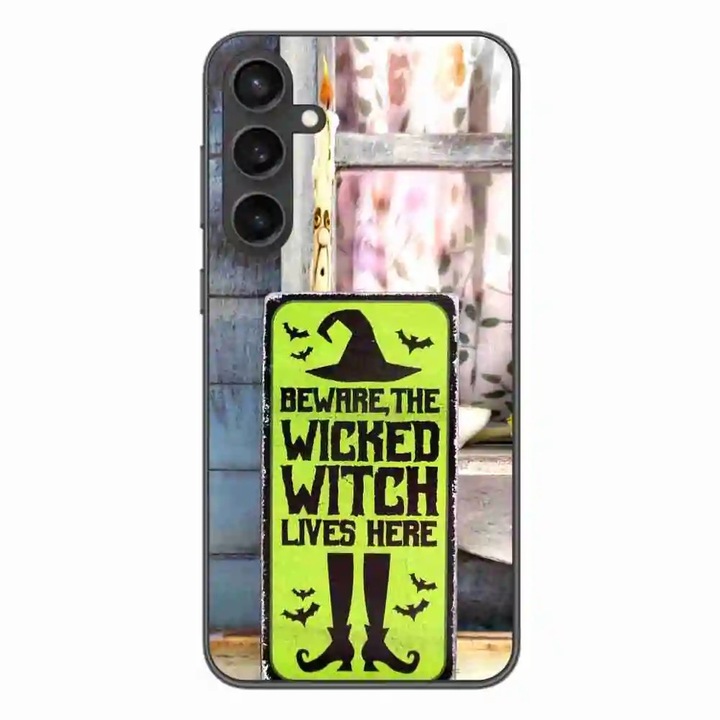 Husa, съвместим със Samsung Galaxy A55 Silicone Gel Tpu Pattern Halloween Wicked Witch Lives Here