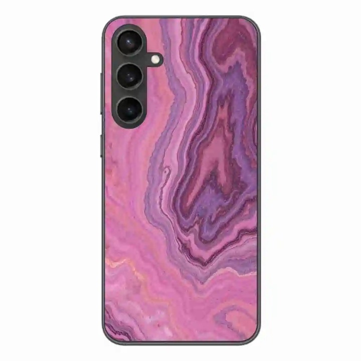 Калъф, съвместим с Samsung Galaxy A55 Silicone Gel Tpu Pattern Pink Quartz Marble