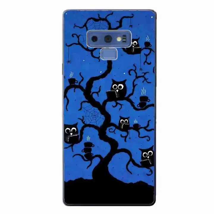 Husa compatibila cu Samsung Galaxy Note 9 Silicon Gel Tpu Model Halloween Tree Owls