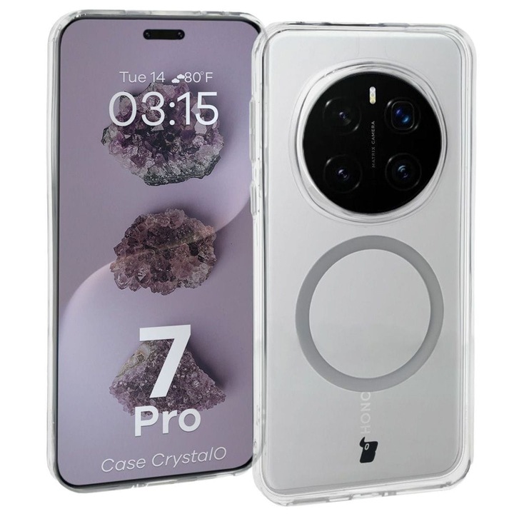 Калъф, Bizon Case CrystalO, Honor Magic7 Pro, Прозрачен