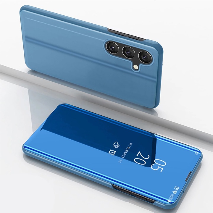 Husa Clear View compatibila cu Samsung Galaxy S25 Plus Blue
