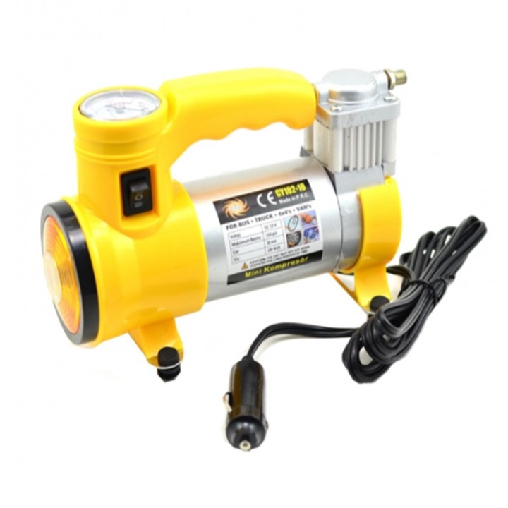 Автомобилен компресор, coshop®, 12 V, 35 l/min, 150 PSI, 10 BAR, вграден манометър