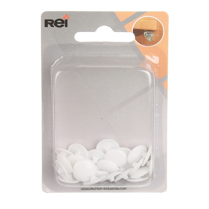 Capace mascare surub, ABS, Ø 12 mm, alb (set 25 buc)