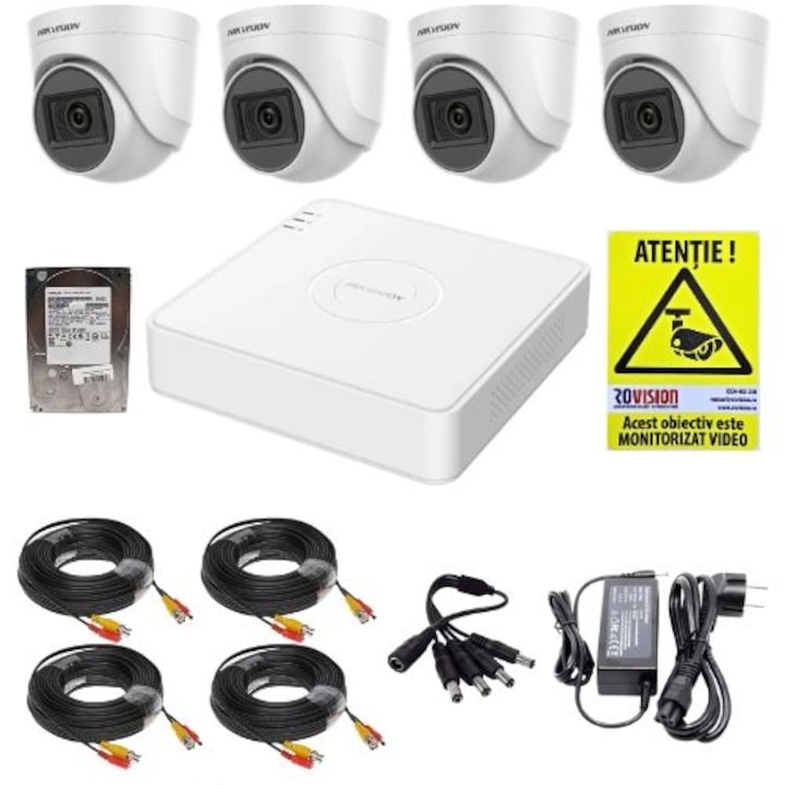 Sistem de Supraveghere Wireless, Monitor 7", Rezolutie 1080P, Set cu Camera, Design Rezistent la Vreme