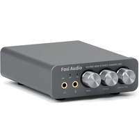 Fosi Audio K5 Pro Gaming DAC Amplificator pentru casti Mini Hi-Fi Stereo Convertor audio digital-analogic USB tip C/optic/coaxial la RCA/3, 5 MM AUX pentru PS5/PC/MAC/Computer