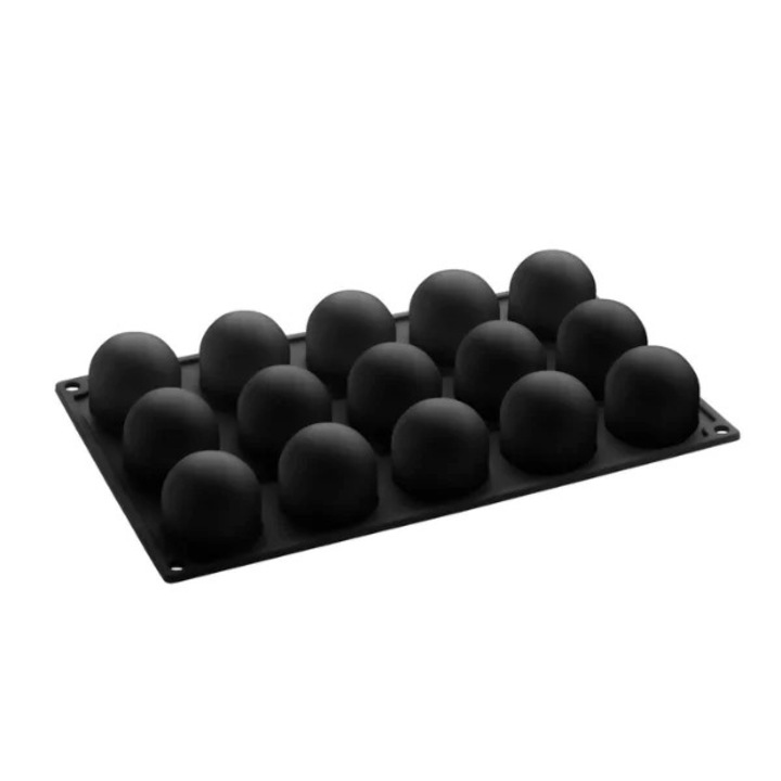 Forma din silicon pentru monoportii, Sphere40time, 15 cavitati, Ø43x39h mm