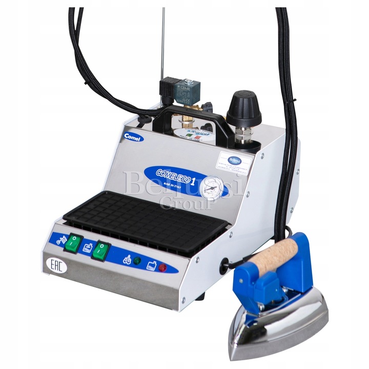 Comel Comeleco 1.5L Generator de Abur Profesional cu Fier 721 PAB, Statie de Calcat cu Boiler, 3 Bar, 850W, Aparat Calcat Profesional, Pentru Croitorie, Retusuri, Magazin Haine, Hotel, Uz Casnic Premium