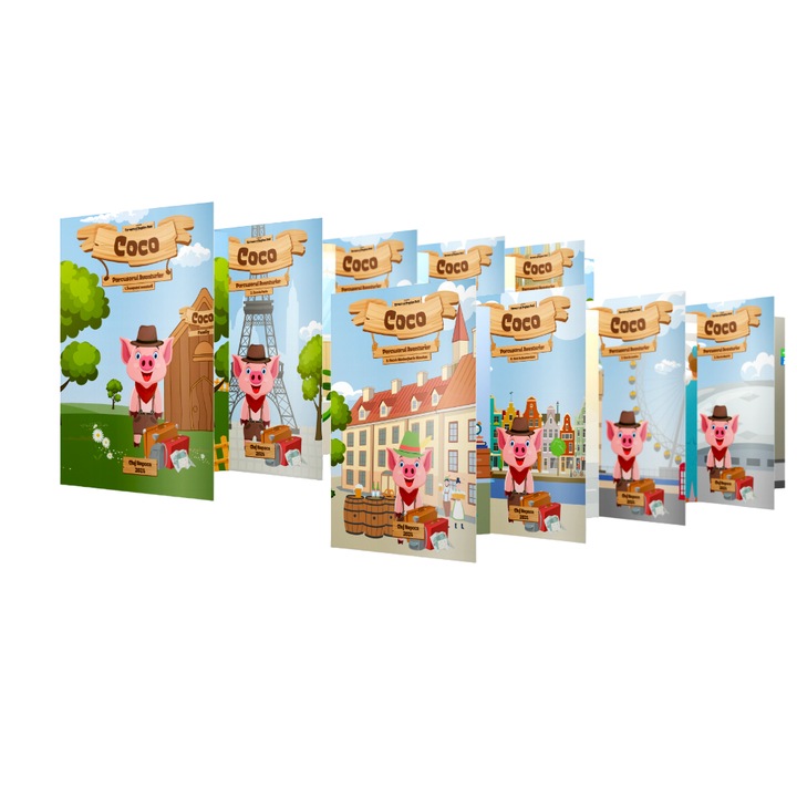 Coco porcusorul aventurier - 9 volume ilustrate + Audiobook INCLUS (pe cod QR)