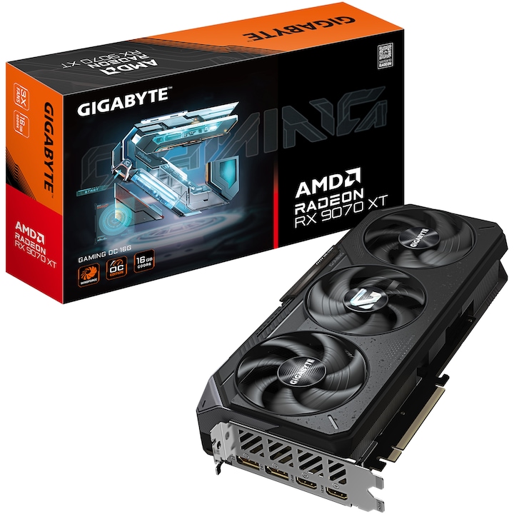 Графична карта GIGABYTE Radeon™ RX 9070 XT GAMING OC, 16GB GDDR6, 256-bit