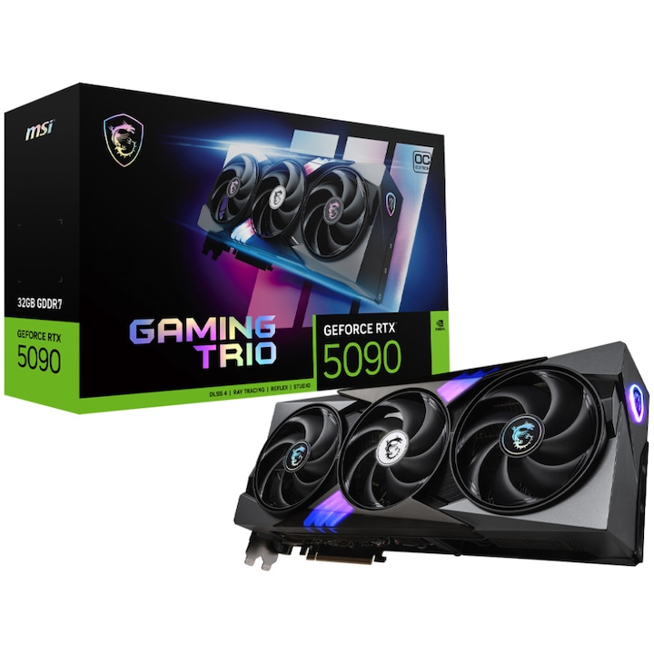 Видео карта MSI GeForce RTX™ 5090 GAMING TRIO OC, 32GB GDDR7, 512-bit