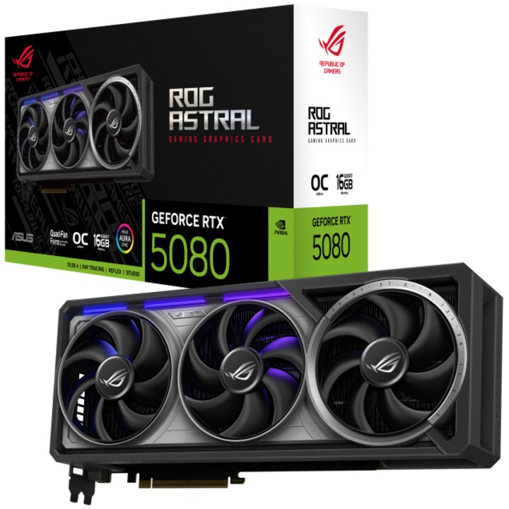 Видео карта ASUS ROG Astral GeForce RTX™ 5080 OC Edition, 16GB GDDR7, 256-bit