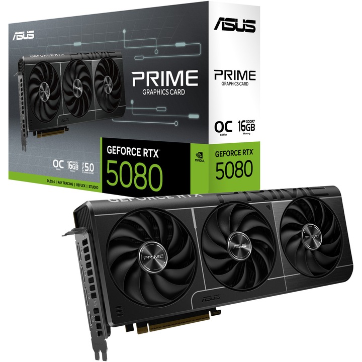 Placa video ASUS PRIME GeForce RTX™ 5080 OC Edition, 16GB GDDR7, 256-bit