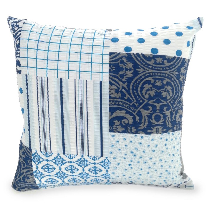 Feta de perna 50x60 model albastru navy check patchwork