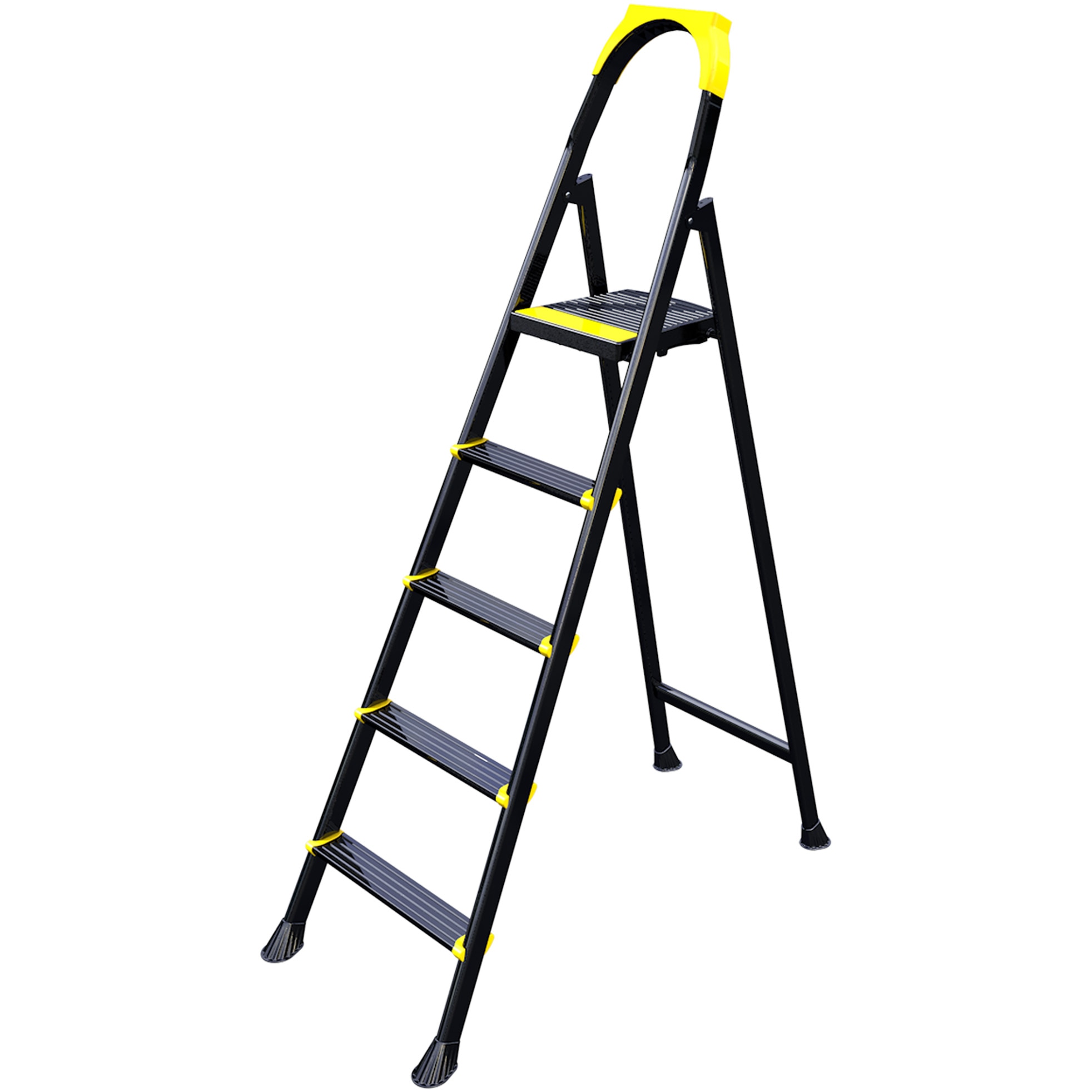 Scara otel pliabila simpla cu platforma 4+1 trepte Smart Stoarge 1503, 125 kg