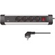 Prelungitor Logilink LPS278U, 4 prize, 1x USB-C PD 3.0, 1x USB-A QC 3.0, 20W, intrerupator iluminat, IP20, H05VV-F 3G 1.5 mm², 1.5 m, Aluminiu, Negru/Argintiu